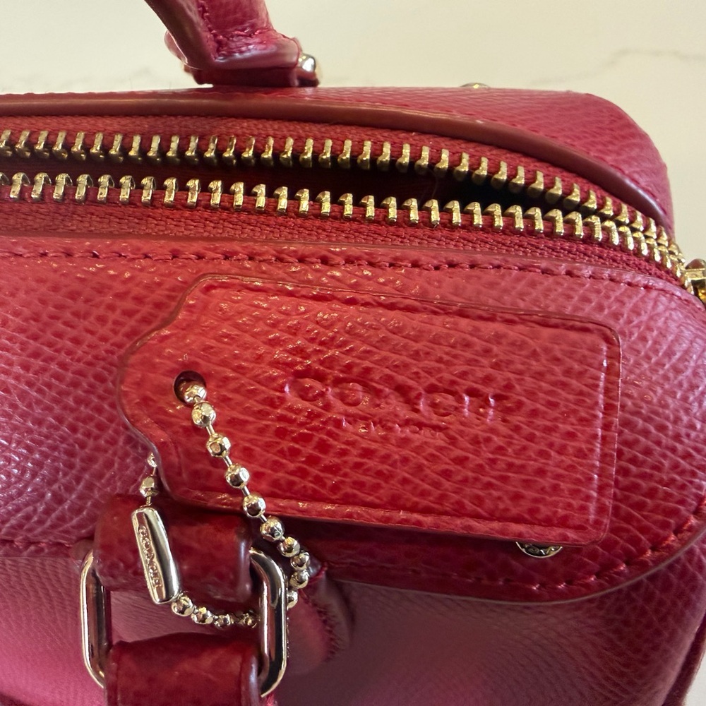 Coach Bright Red Leather Mini Bennett Satchel with Detachable Strap - Picture 3 of 8